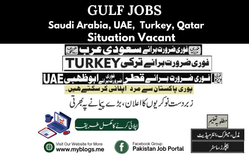 Saudi Arabia, UAE,  Turkey, Qatar Jobs